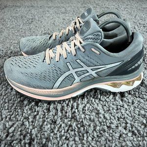 Asics Gel Kayano 27 Running Shoes Womens 8.5 Gray Pink Athletic Gym Sneakers